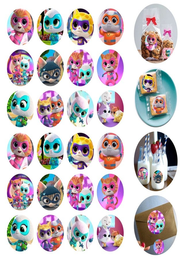BNFUO 120pcs Super Cats Stickers for Kids Birthday Party Supplies for Super Cats Birthday Decorations -10 Sheets - Image 1